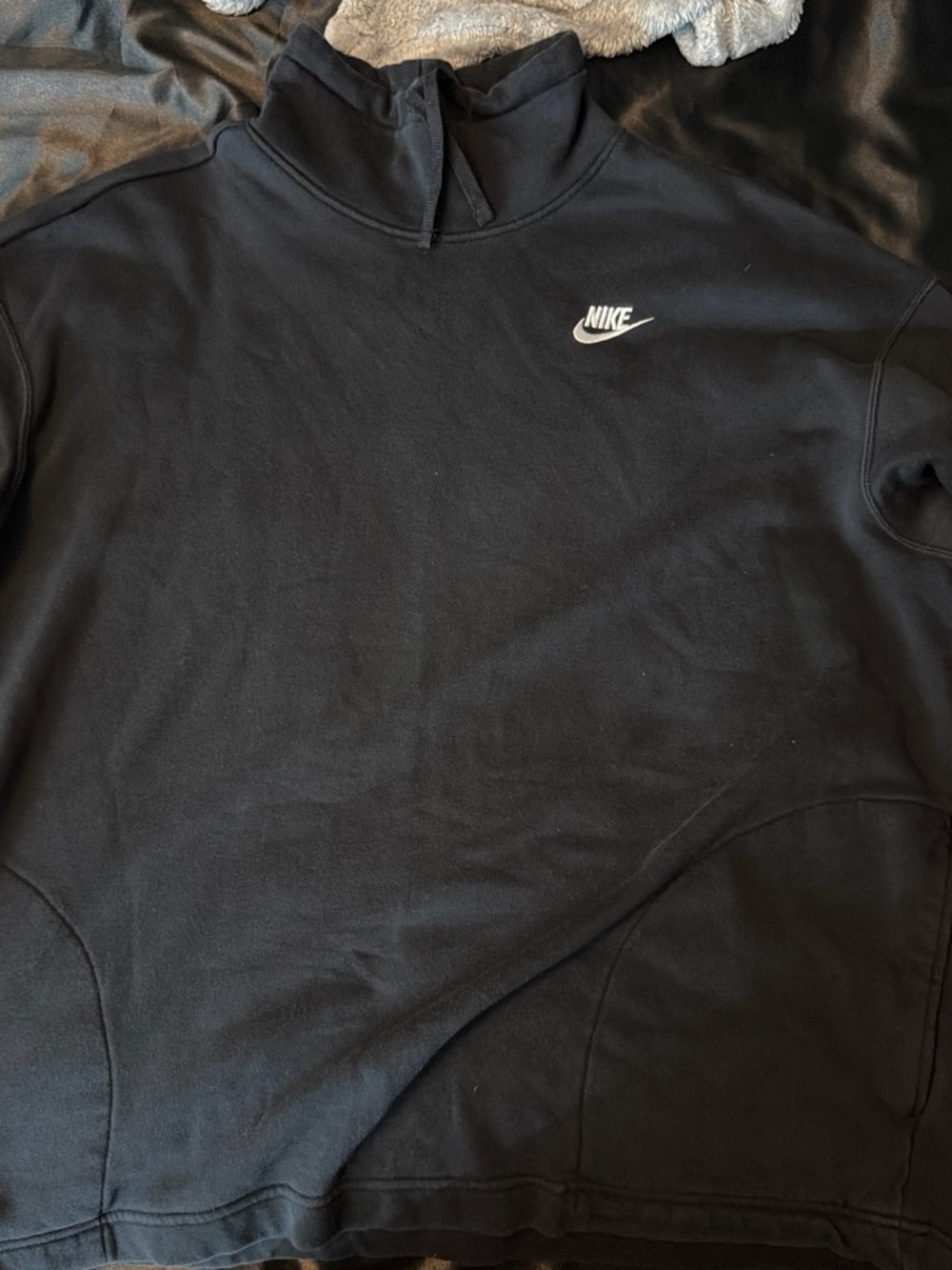 Nike Black Half-Zip Pullover with White Swoosh
